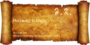 Halmay Kinga névjegykártya